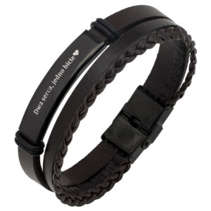 GRAVURARMBAND AUS BRAUNEM LEDER