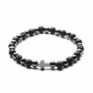 ARMBAND MIT KREUZ AUS HÄMATIT