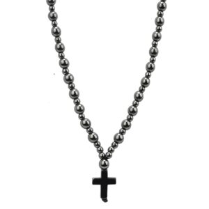 HÄMATIT KREUZ HALSKETTE ROSENKRANZ