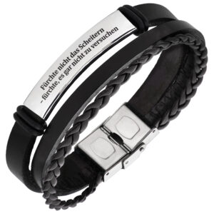 GRAVURARMBAND MIT SILBERNER PLATTE