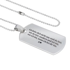 SILBERNE DOG TAG MIT GRAVUR