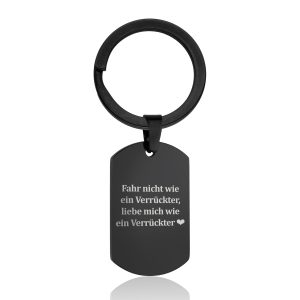 SCHLÜSSELANHÄNGER MIT EDELSTAHLPLATTE