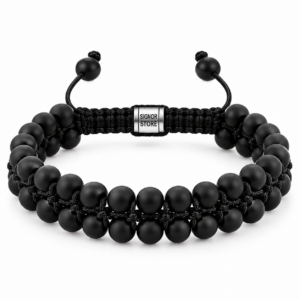 GEFLOCHTENES ONYX-ARMBAND